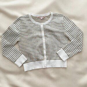 Bonpoint Lame Gingham Cardigan, size 6 years